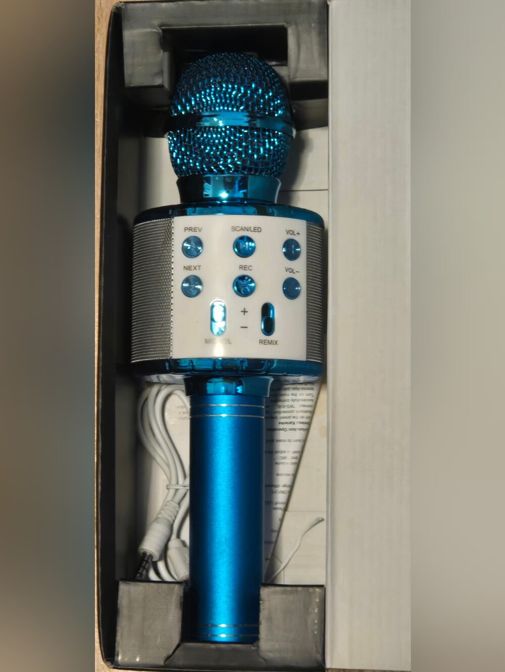 Wireless Bluetooth Karaoke Microphone - Blue